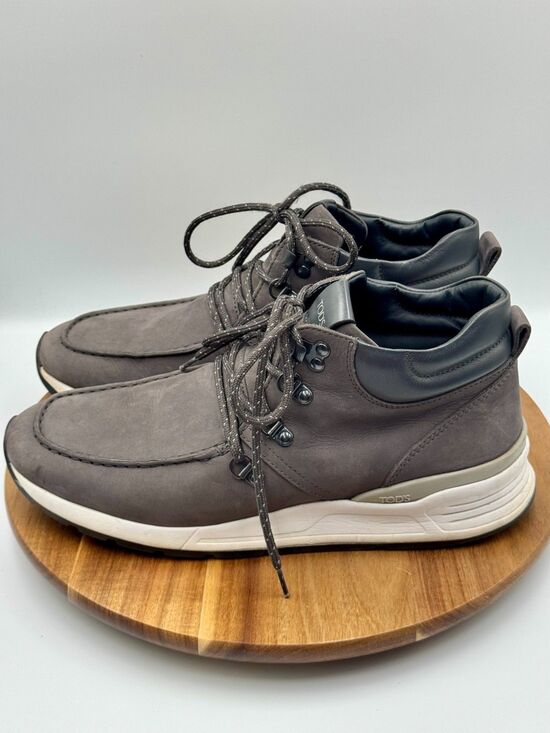 TOD\'S Clogger Style Men\'s Grey Suede Lace Up Ankle Boots Size 8.5/US Size 9.5 main image 10